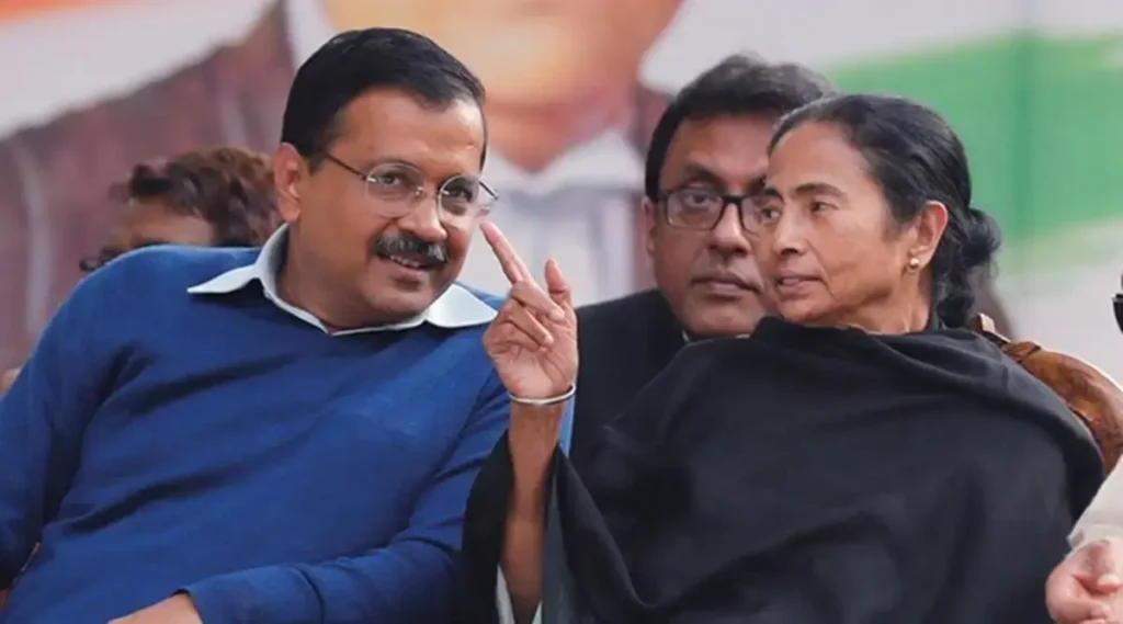 Arvind Kejriwal with Mamata Banerjee