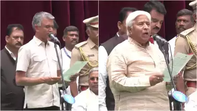 Patil and Byregowda take the ministerial oath in Karnataka