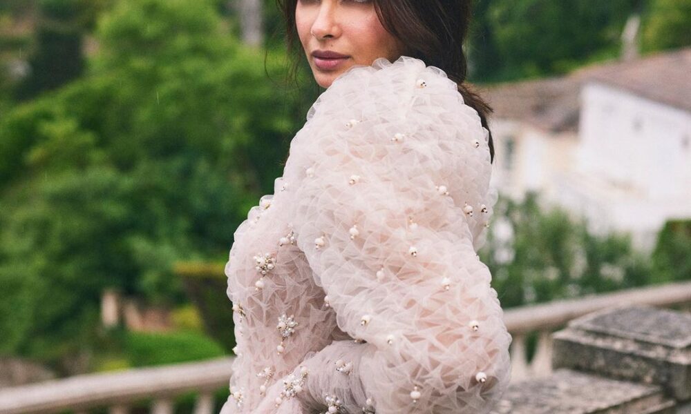 Diana Penty in a bubble wrap dress in Cannes 2023