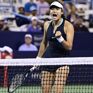 Raducanu overcomes Mertens to advance at DC Open